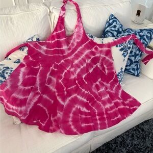Twos company Tie-dir apron Fuchsia Pink